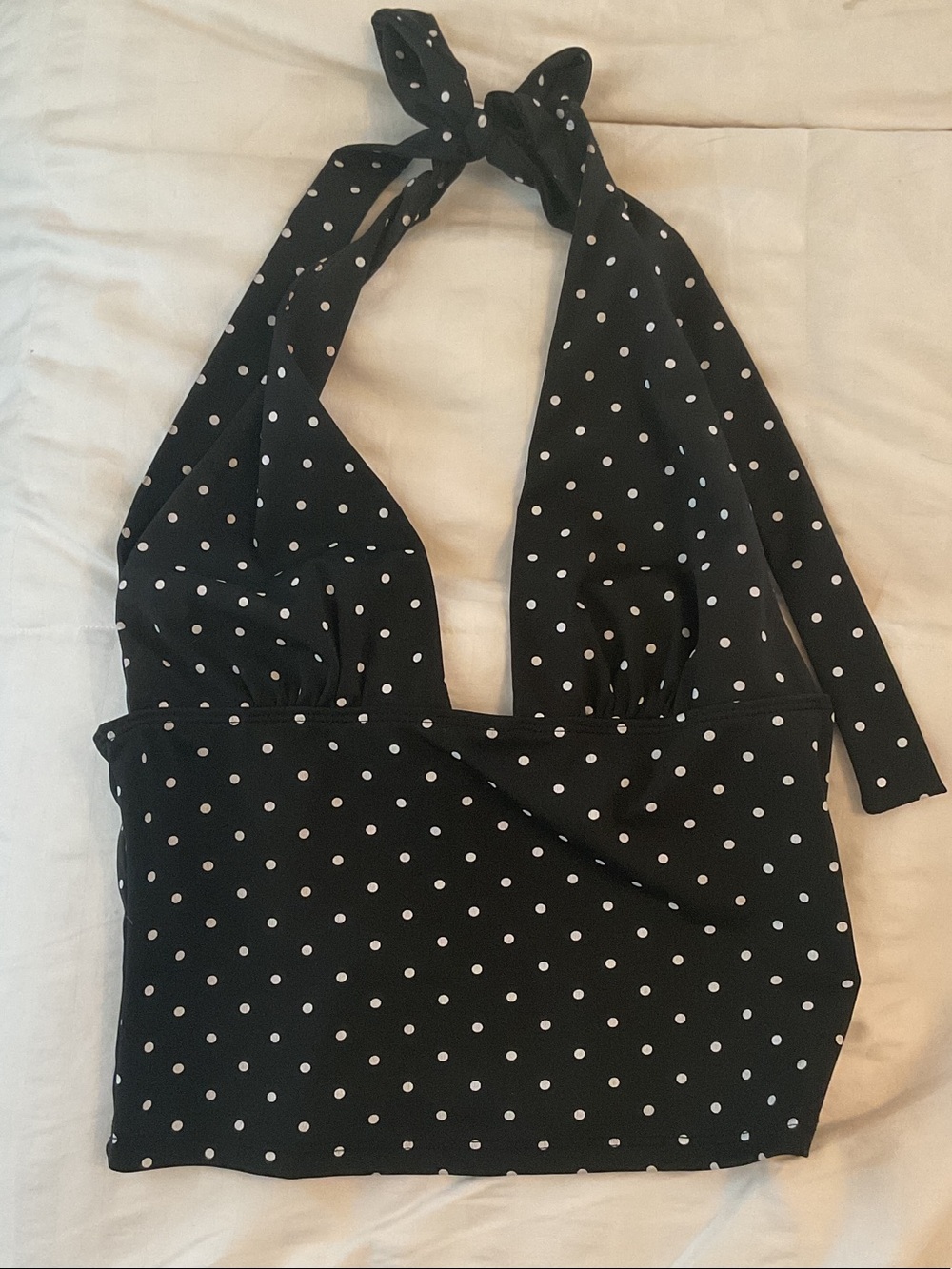 Edikted Black Polka Dot Halter Bodysuit